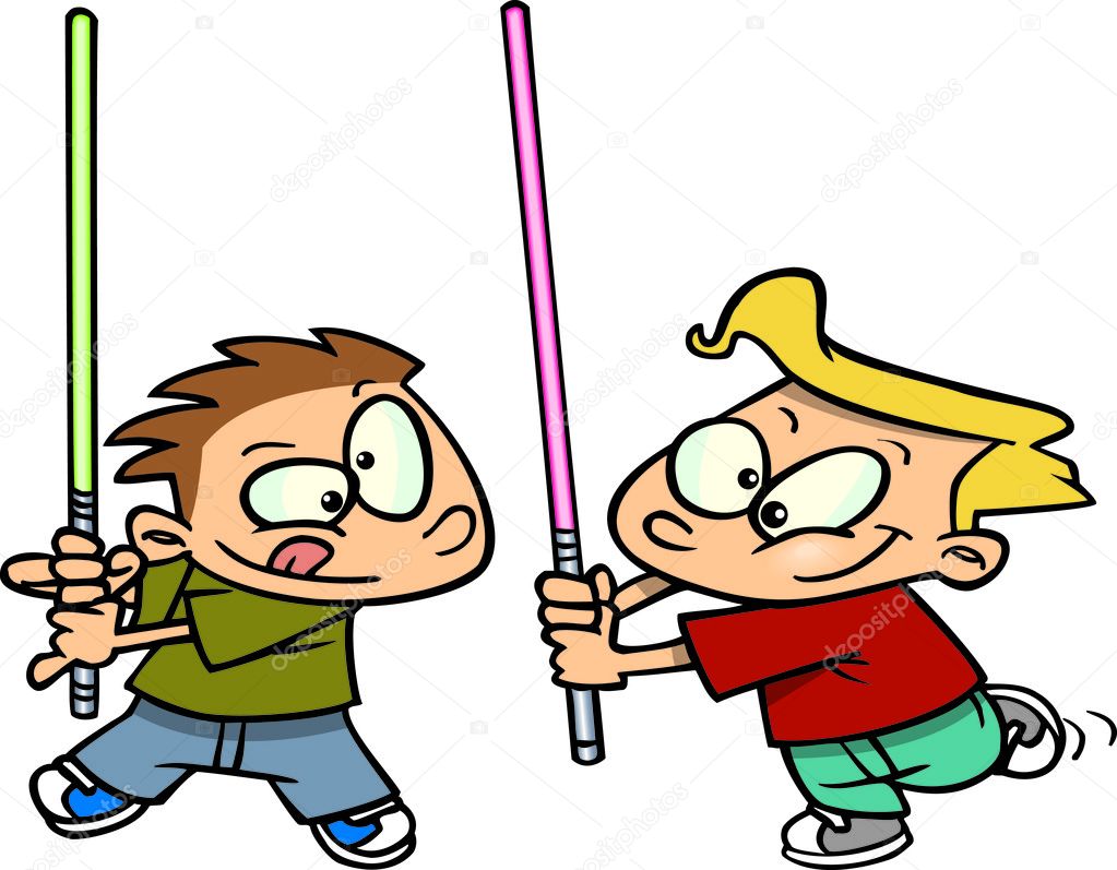 Cartoon Light Saber Fight