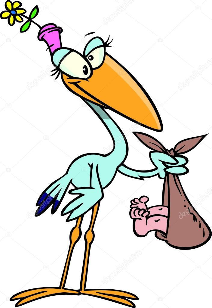 Cartoon Lady Stork