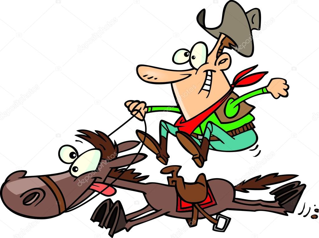 Cartoon Pony Express Rider