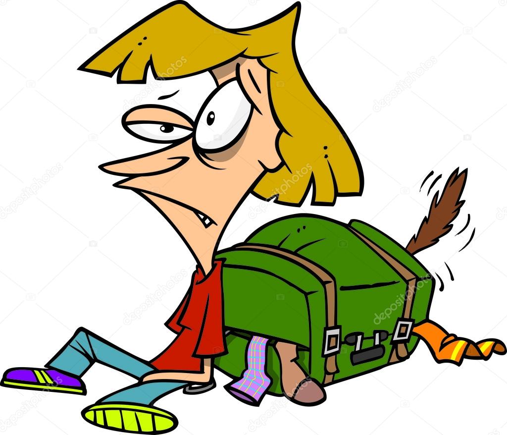 Cartoon Woman Packing Stock Vector by ronleishman 13982809
