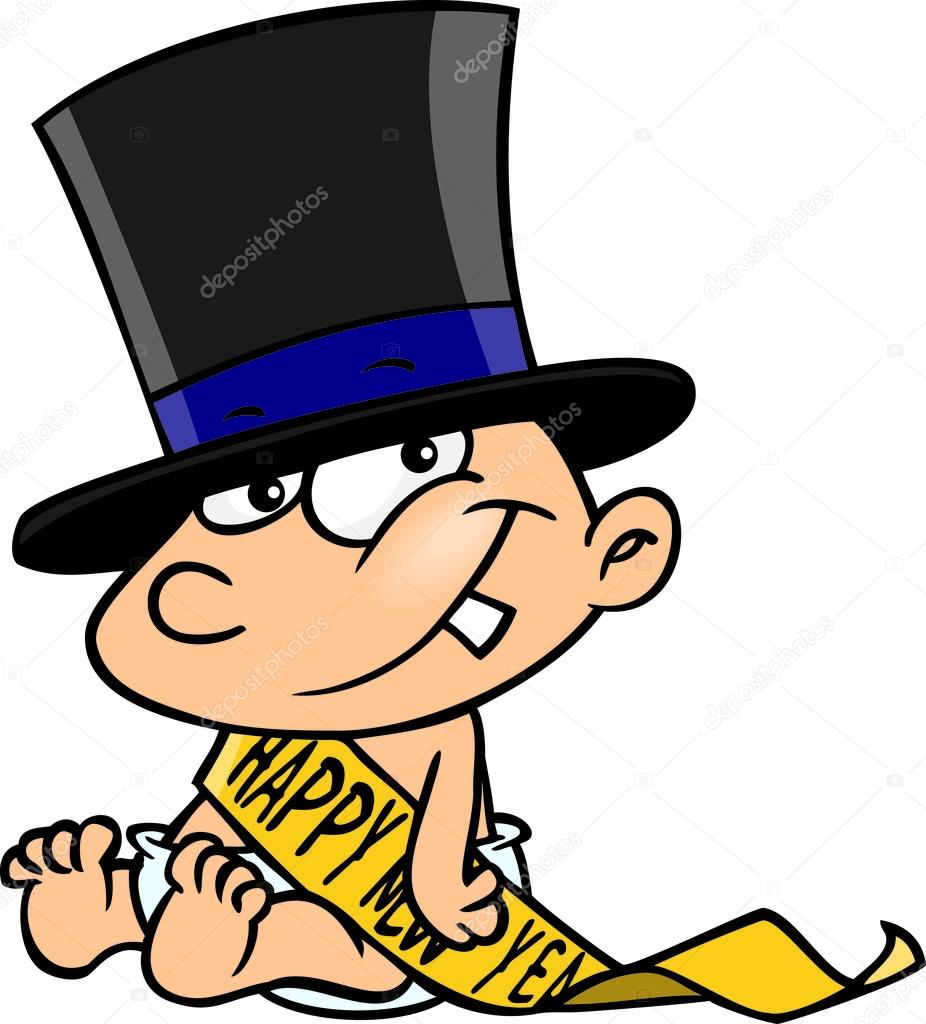 Cartoon New Year's Baby Stock Vector Image by ©ronleishman #13982832 Cartoon New Year's Baby Stock Vector Image by ©ronleishman #13982832