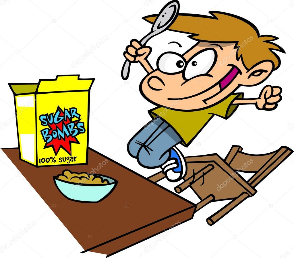 Cartoon Boy Eating Cereal Stock Vector Image by ©ronleishman #13982942
