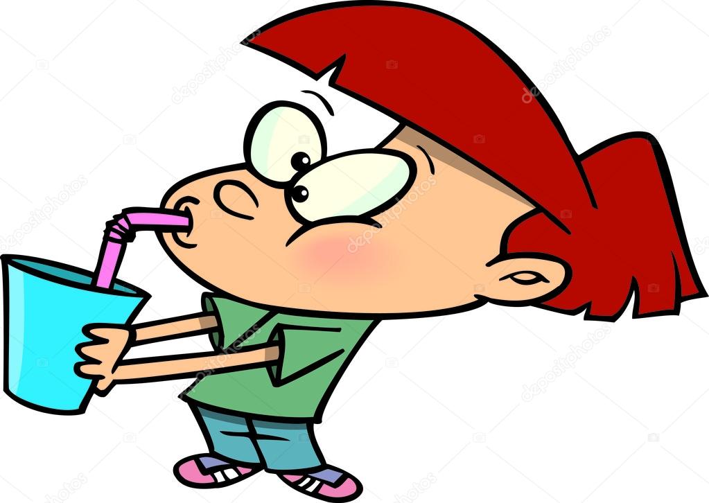 Cartoon Girl Drinking