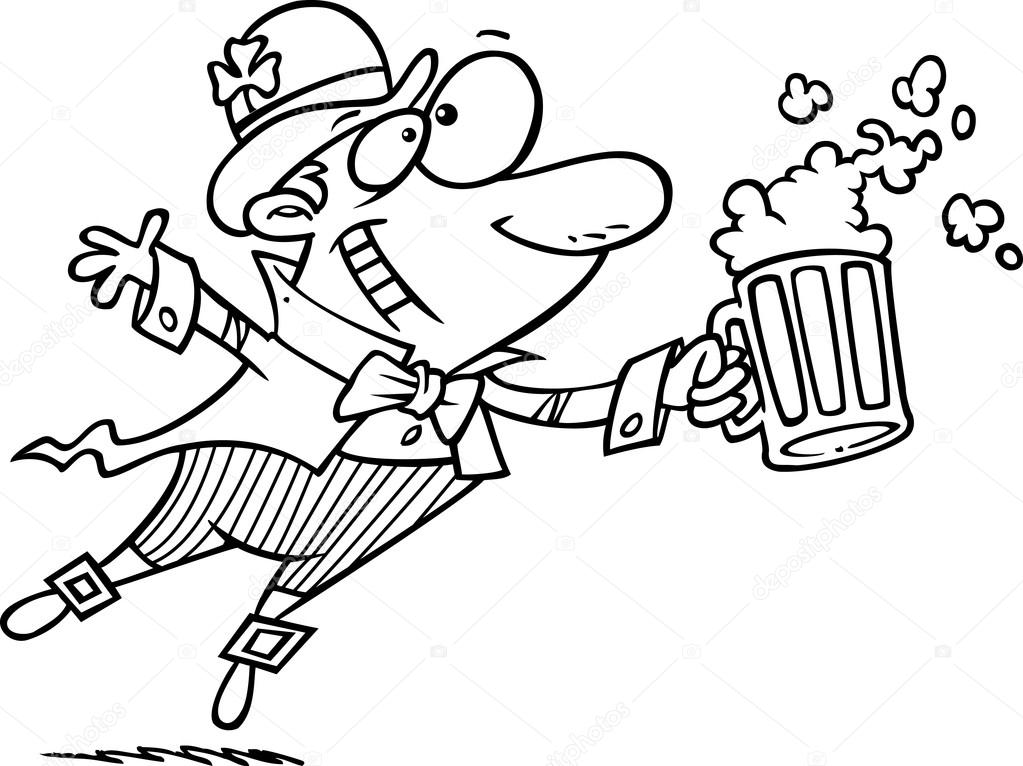 Cartoon Leprechaun Beer