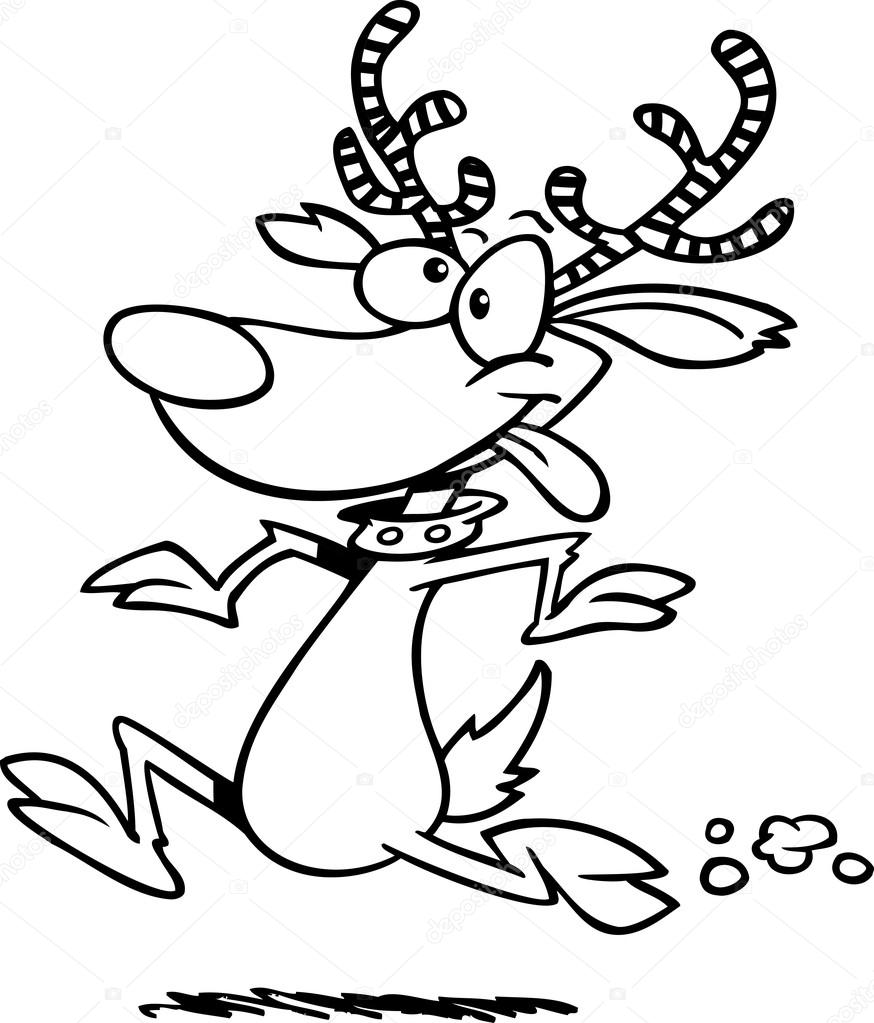 Cartoon Rudolph Running