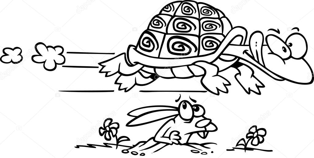 Cartoon Tortoise and Hare