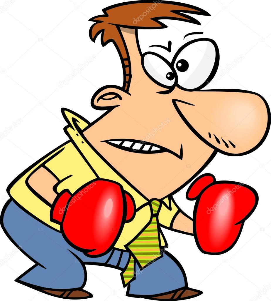 Cartoon Businessman with Boxing Gloves Stock Vector by ©ronleishman