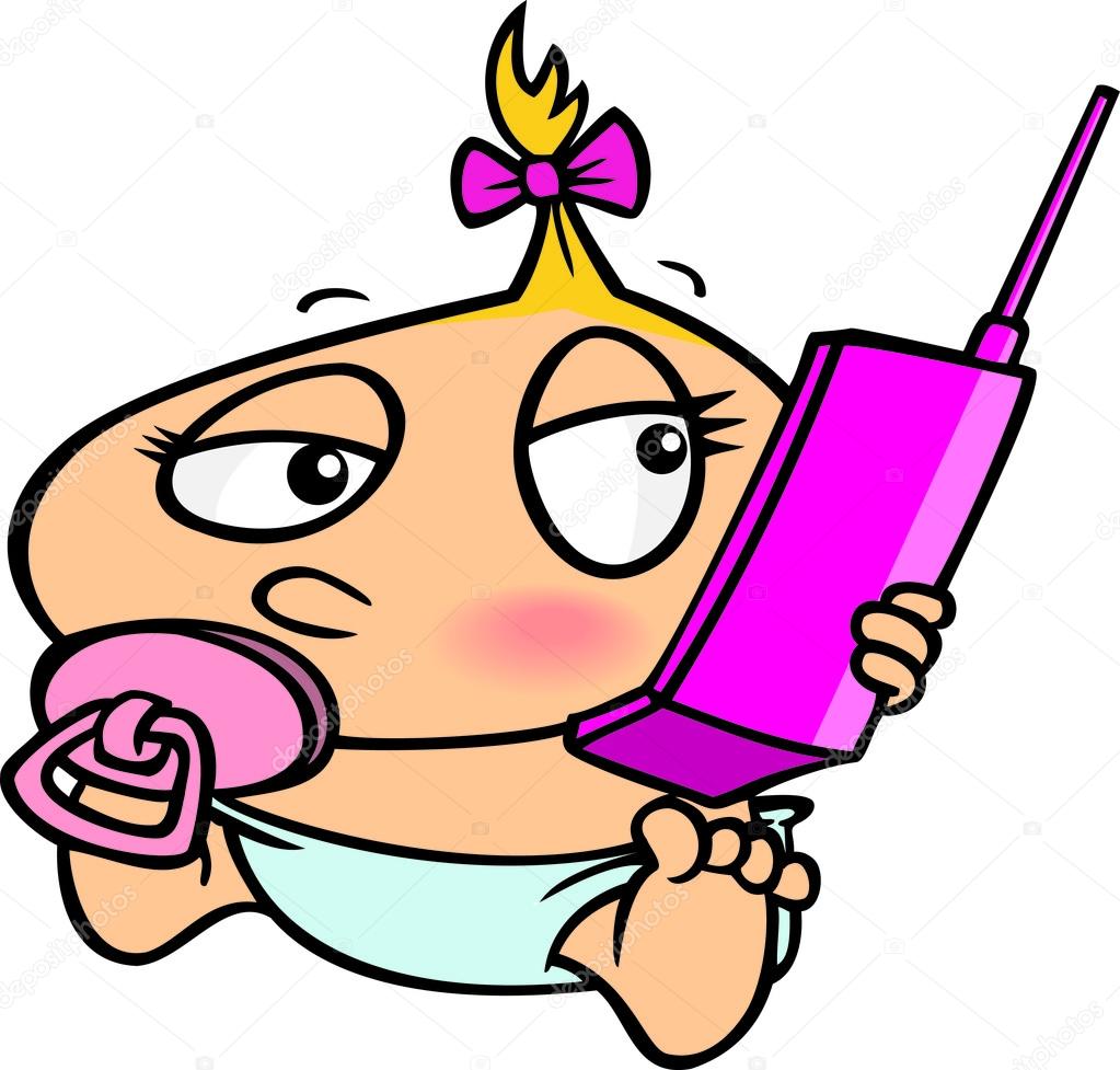 Cartoon Baby Girl Cell Phone