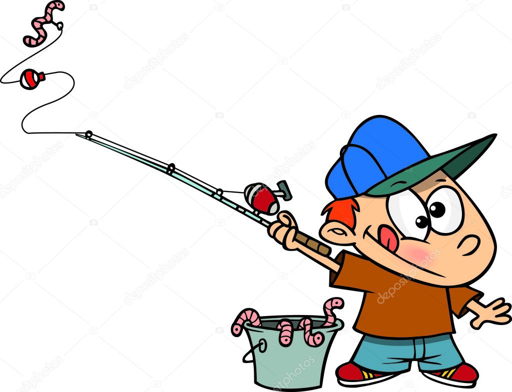 Cartoon Boy Fishing Stock Vector by ©ronleishman 13983902