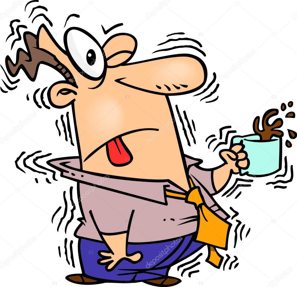 Cartoon Caffeine Overdose Stock Vector by ©ronleishman 13984032