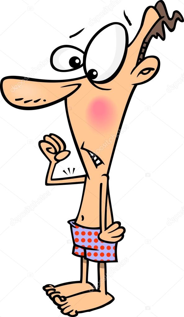 Cartoon Scrawny Man Stock Vector by ©ronleishman 13984042