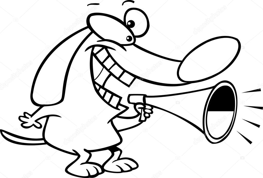 mégaphone de chien dessin animé — Image vectorielle ronleishman © 13984321