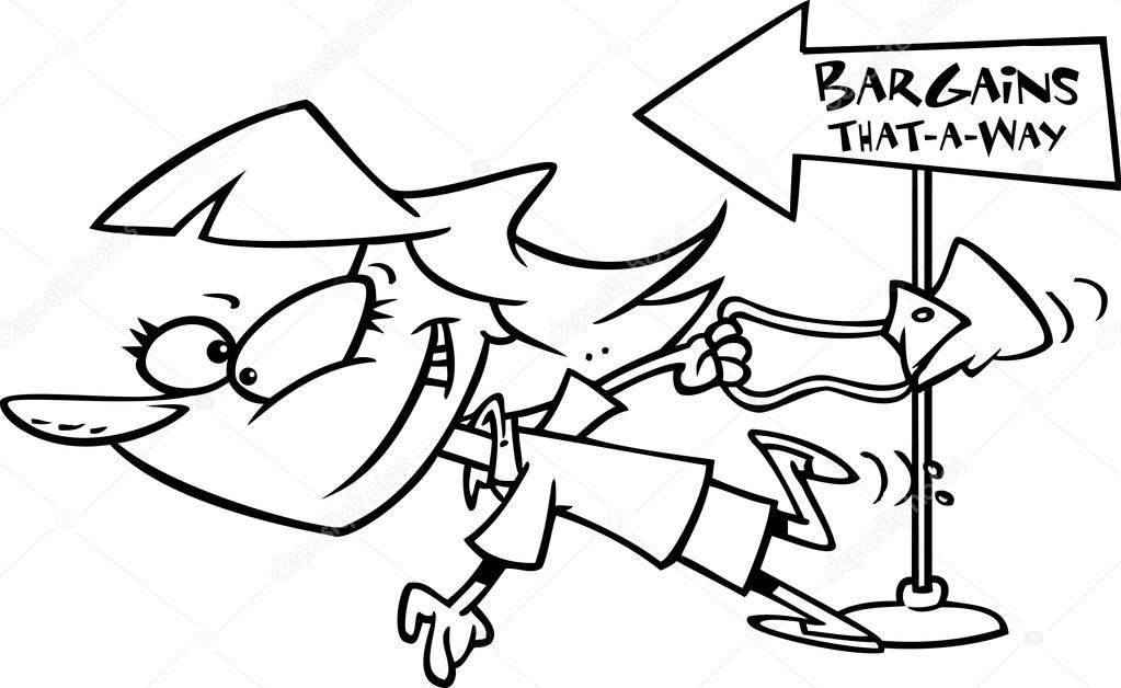 Cartoon Bargain Shopping — Stock Vector © ronleishman #13984399