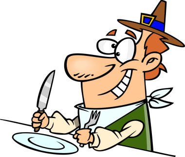Cartoon Thanksgiving Dinner clipart