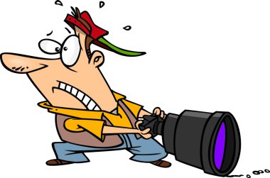 karikatür büyük kamera objektifi