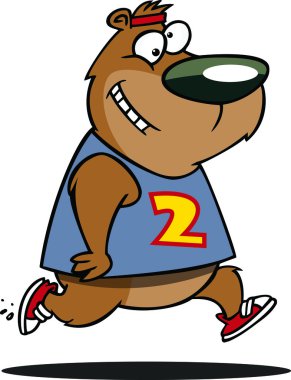 karikatür ayı koşucu