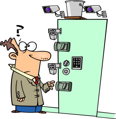 karikatür güvenli Oda