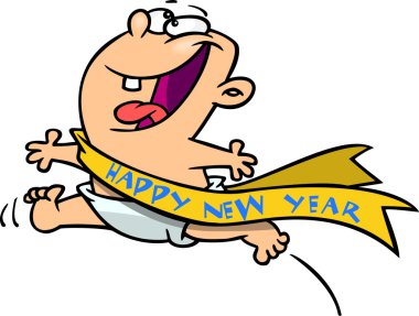 Yeni yıl bebeği cartoon