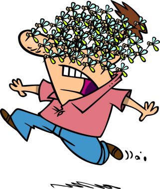 karikatür sivrisinek sürüsü
