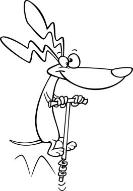 karikatür köpek pogo stick