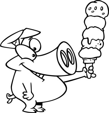 Cartoon Pig Ice Cream clipart