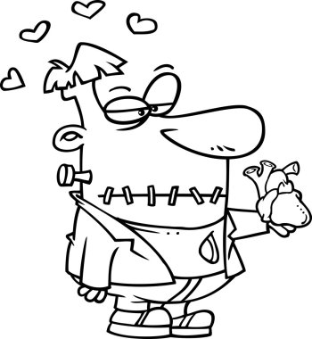 Frankenstein aşk karikatür