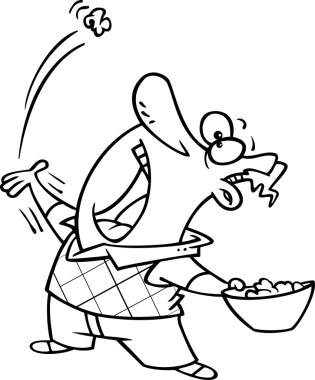 çizgi adam yeme patlamış mısır