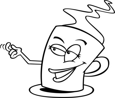 karikatür kahve baştan çıkarıcı