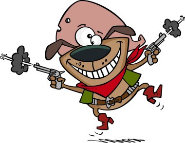 karikatür kovboy köpek