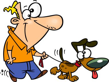 karikatür köpek bakıcısı