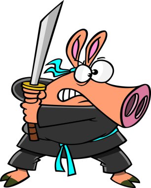 karikatür samuray domuz