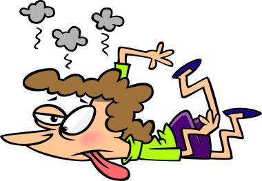 Cartoon Exhausted Woman clipart