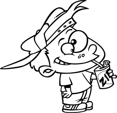 Beyaz bir arka plan üzerine soda içme bir çocuğun resmini telif ücretsiz clipart. saydam bir arka plan png içermektedir.