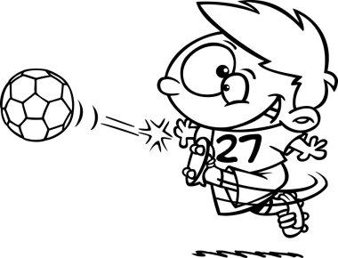 Clipart Outlined Boy Kicking A Soccer Ball vector Clipart Outlined Boy Kicking A Soccer Ball vector