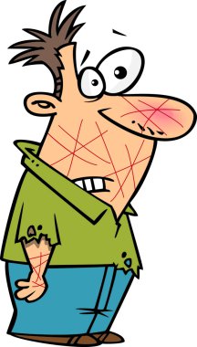 Clipart erkek kedi sahibi çizikler kaplı