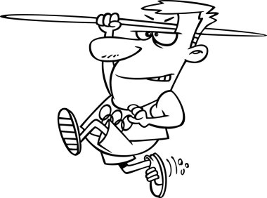 Clipart Olimpiyat Atletizm cirit atıcısı man - telif ücretsiz vektör çizim ron leishman tarafından özetlenen