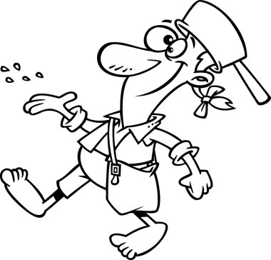 özetlenen Johnny appleseed tohum atarak