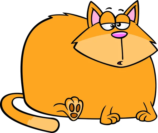 Cartoon Chubby Cat - Stok Vektor