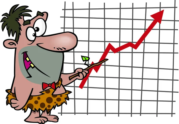 Cartoon Caveman Executivo — Vetor de Stock