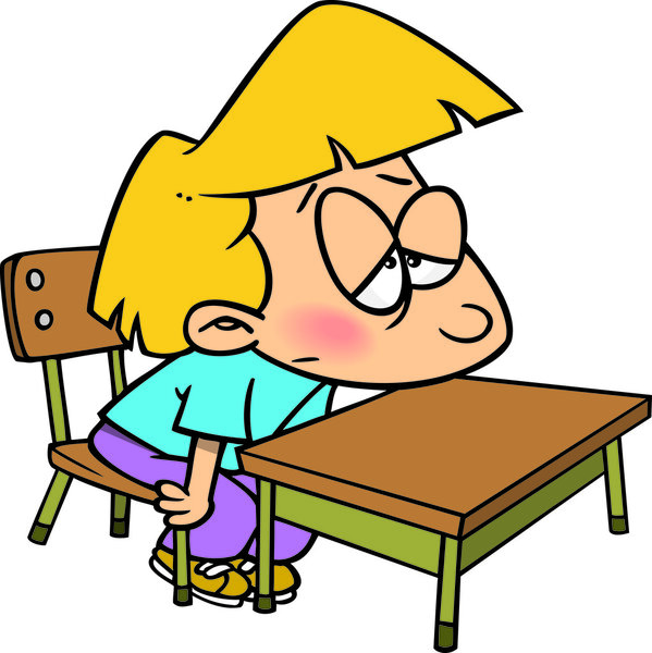 Cartoon Bored Student