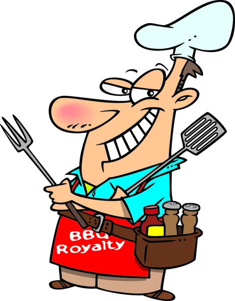 Cartoon barbecue koning — Stockvector