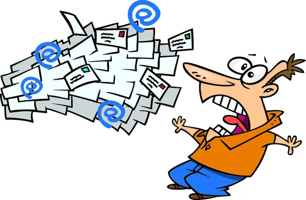 E-mail de spam Cartoon — Vetor de Stock