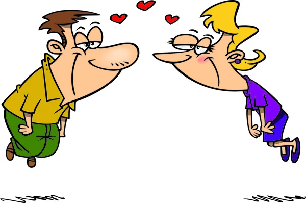 Cartone animato amorevole coppia — Vettoriale Stock