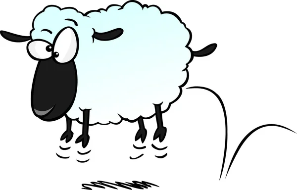 Tecknade fåren hoppa — Stock vektor