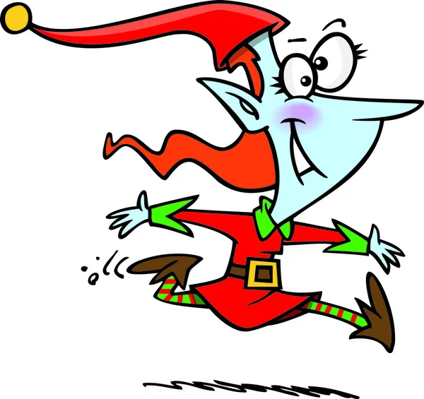 Cartoon Female Christmas Elf — Stock Vector