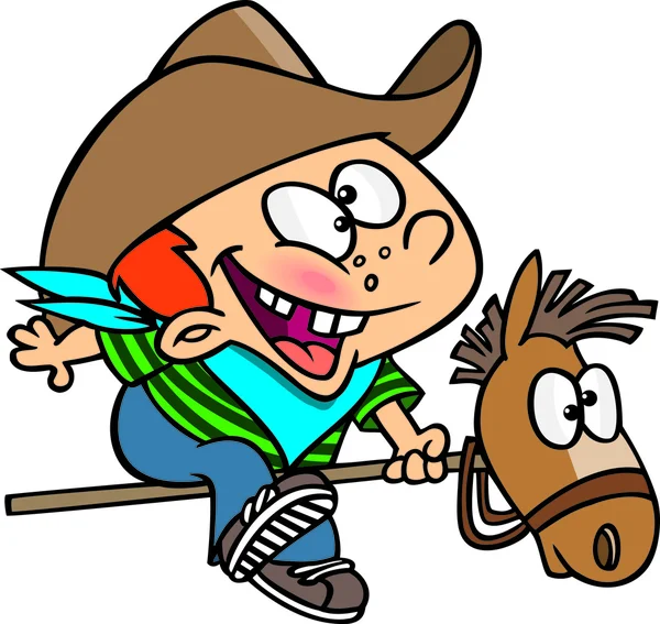 Cowboy niño de dibujos animados — Vector de stock