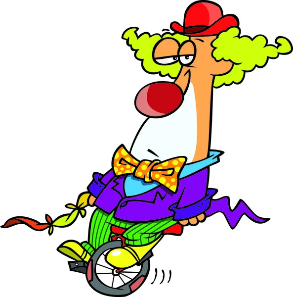 Dessin animé Clown sournois — Image vectorielle