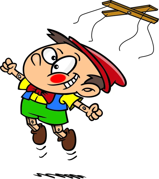 Dibujos animados Pinocho Libertad — Archivo Imágenes Vectoriales