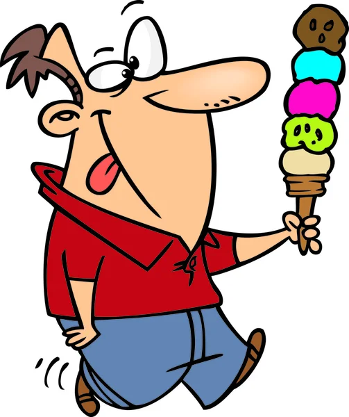 Cartoon man met ijsje — Stockvector