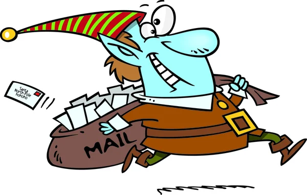 Caricatura Santa Mail — Vector de stock